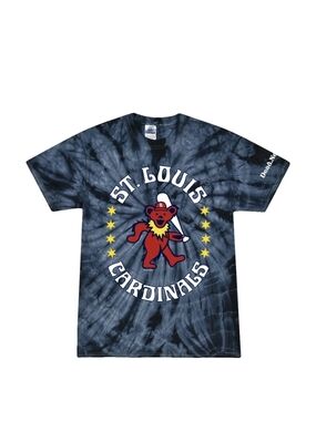 St. Louis Cardinals Tie-Dye Graphic Tee with Grateful Dead Dancing Bear